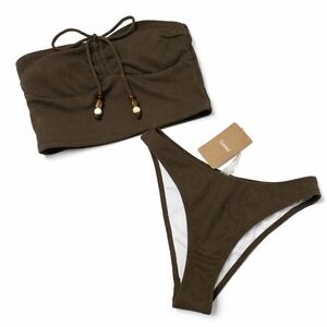 Samiol Brown Decorative Rope Tankini Set Medium - New With Tag